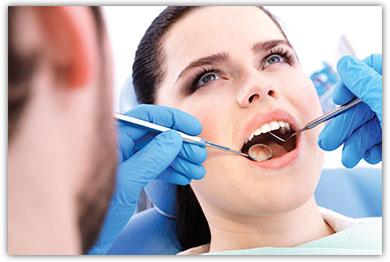 woman getting an exam