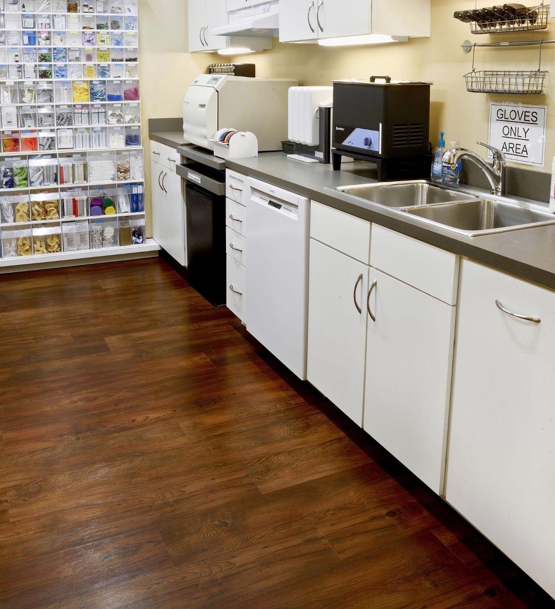 office supply area with cabinets